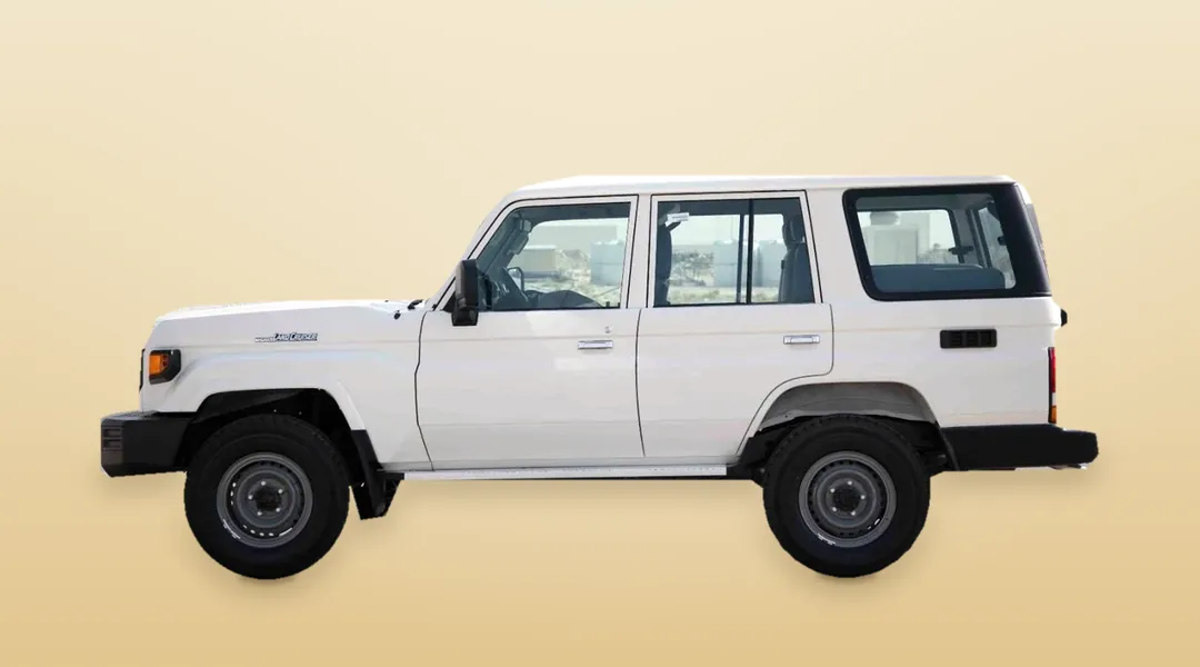 White Toyota Land Cruiser hardtop 4x4 for rough roads in Ethiopia