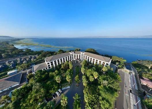 Aerial view of Lake Hawassa shoreline, Ethiopia