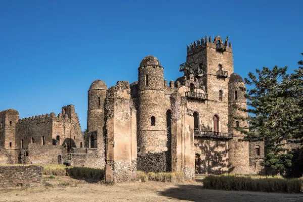 Fasil Ghebbi royal castle compound in Gondar