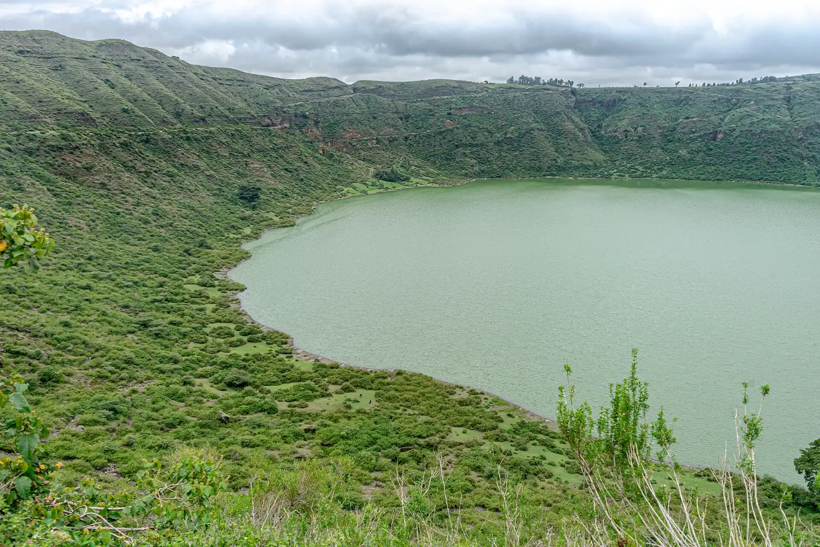 Lake Bishoftu, a volcanic crater lake in Bishoftu (Debre Zeyit) near Addis Ababa