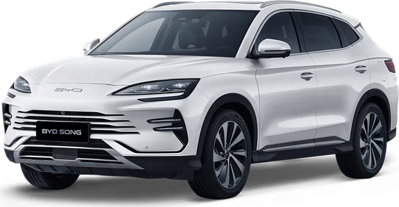 White fully electric BYD Song SUV for rent in Ethiopia