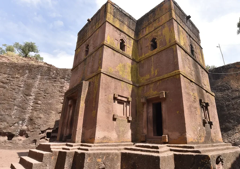 Rock-hewn Church of St George in Lalibela, a highlight of Ethiopia historical tours