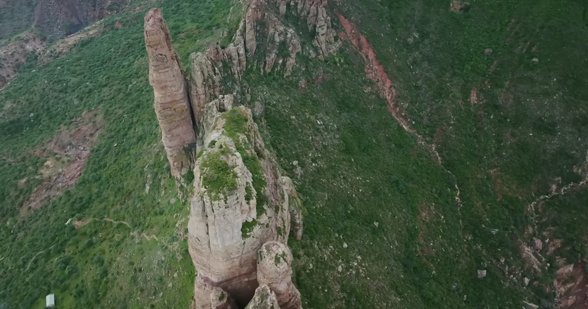 Aerial view of the Gheralta rock pinnacles in Tigray, northern Ethiopia
